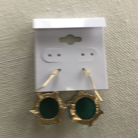 NWT Be Dazzled Teal Gem Drop Earrings - Picture 4 of 4